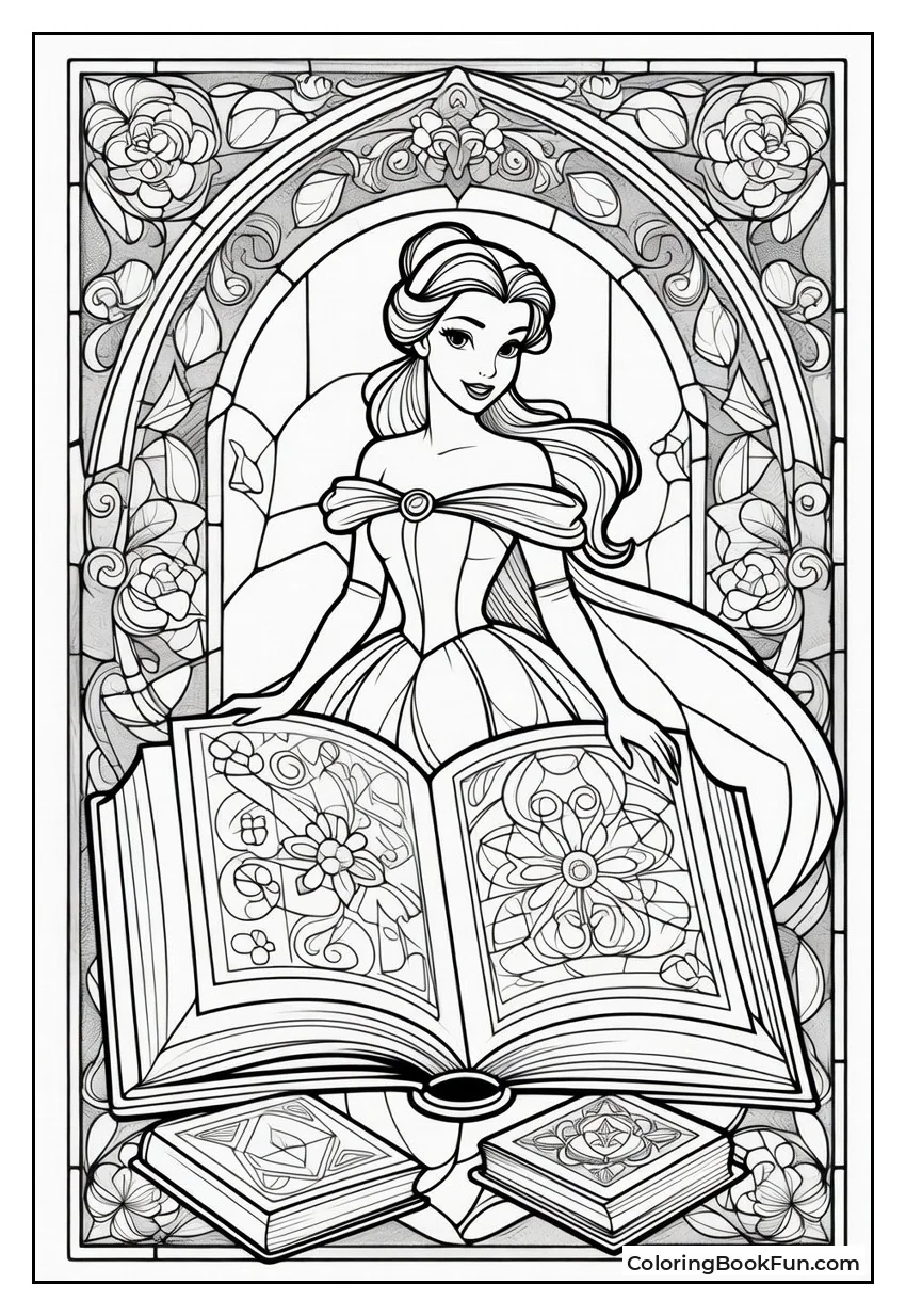 Belle Reads Book in Yellow Gown