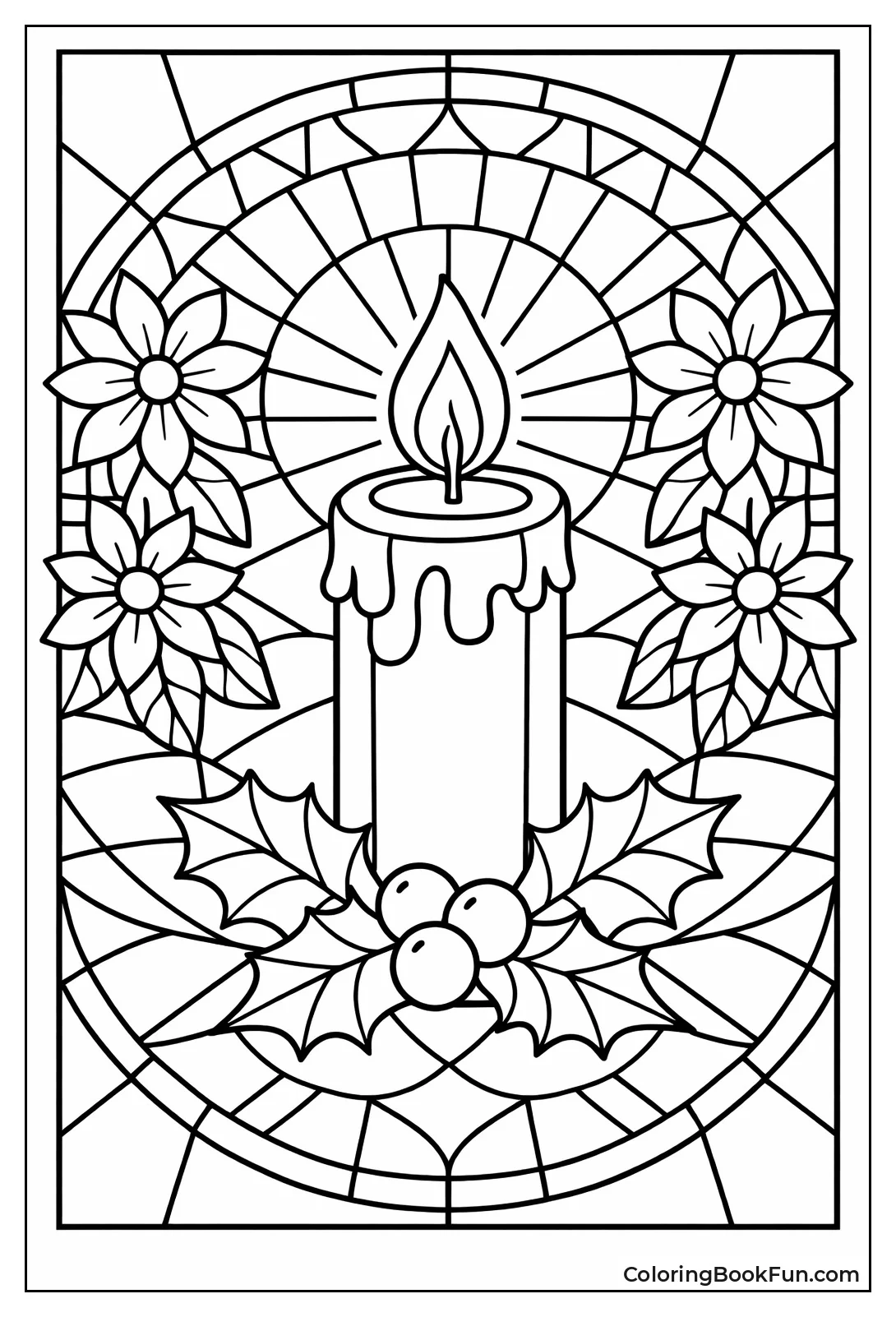 Stained Glass Floral Candle
