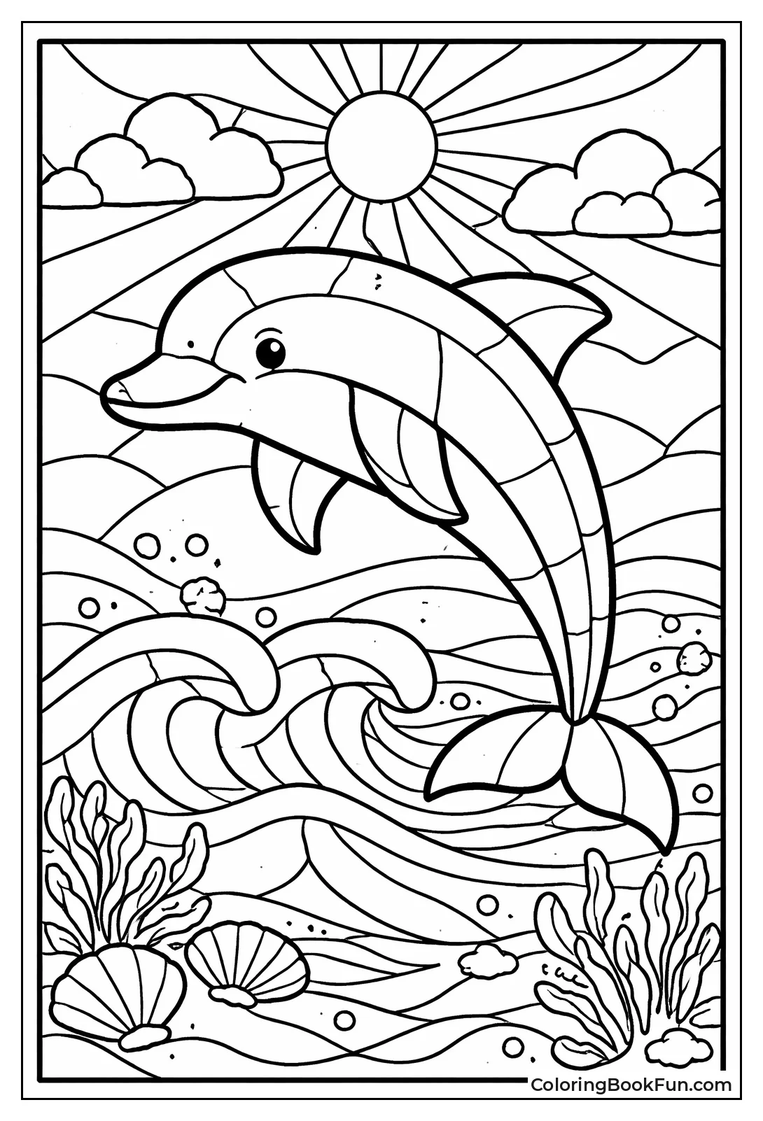 Stained Glass Dolphin