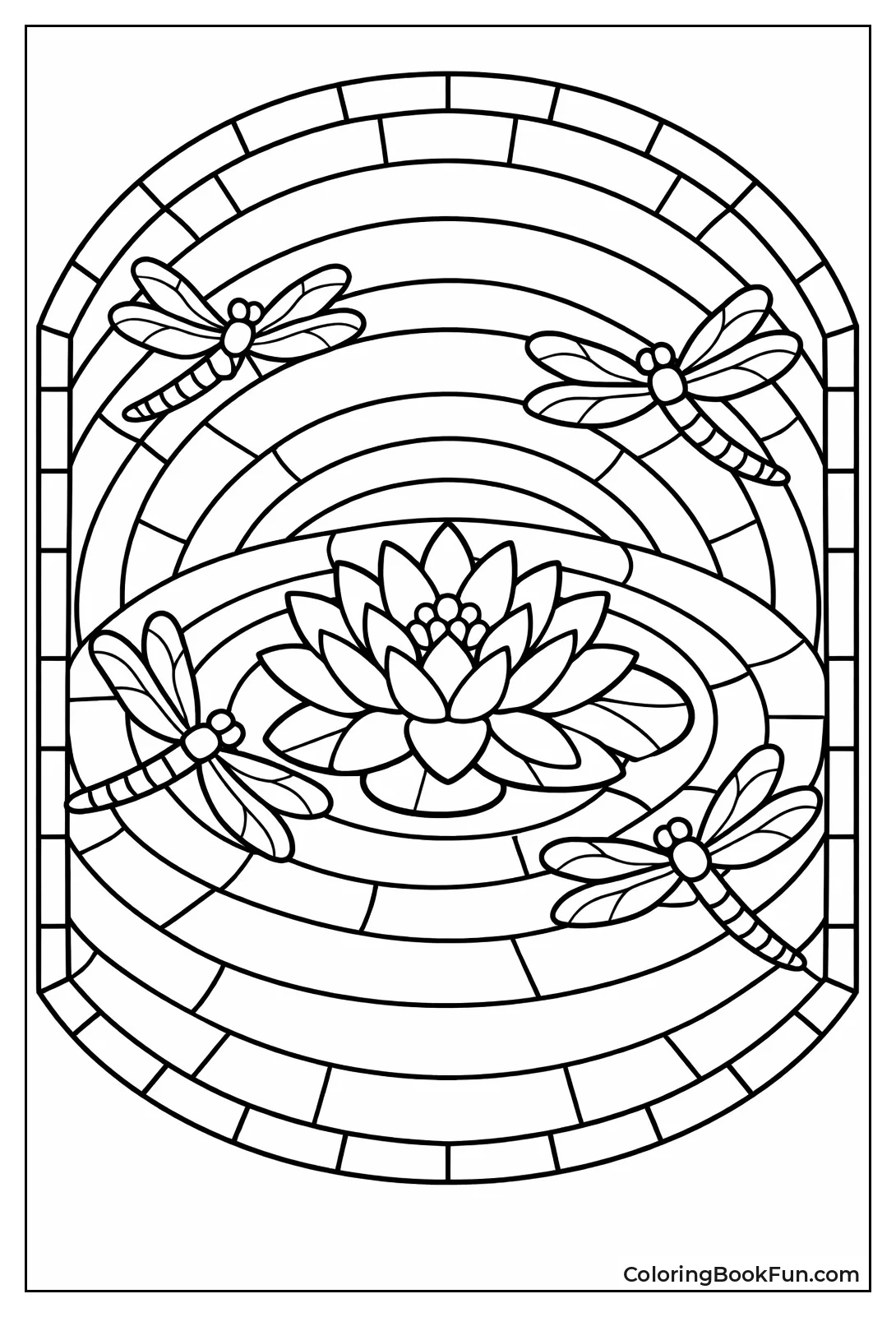 Dragonflies Circle Water Lily