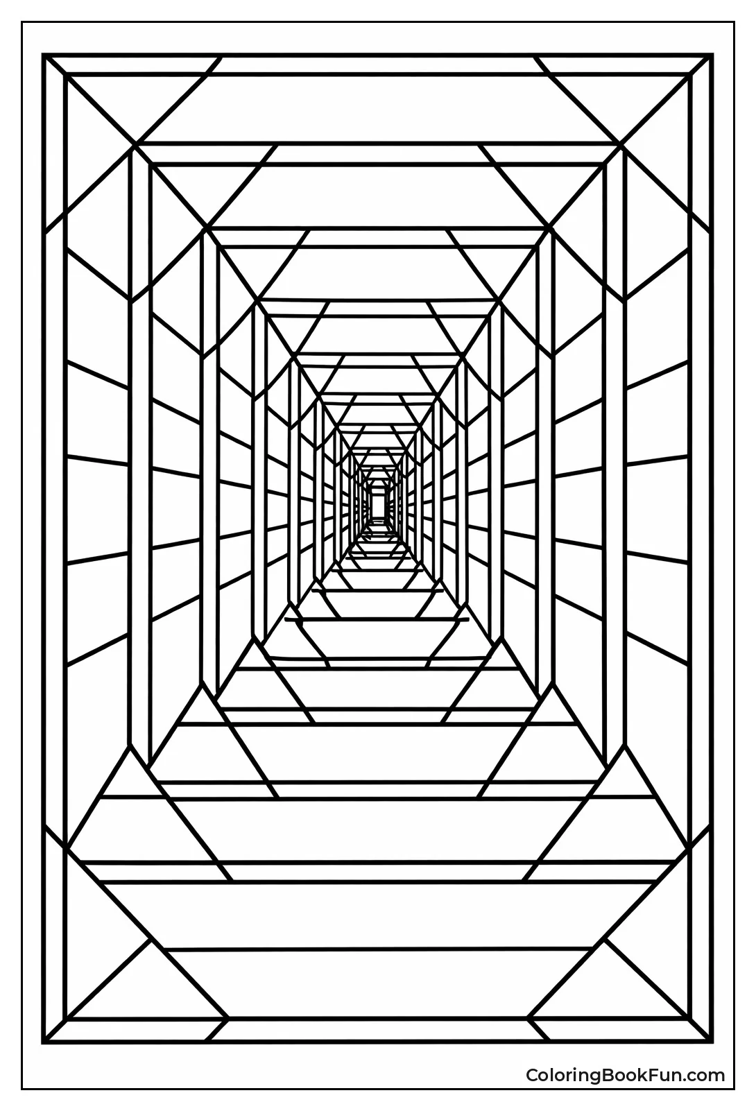 Tunnel Recedes with Shapes
