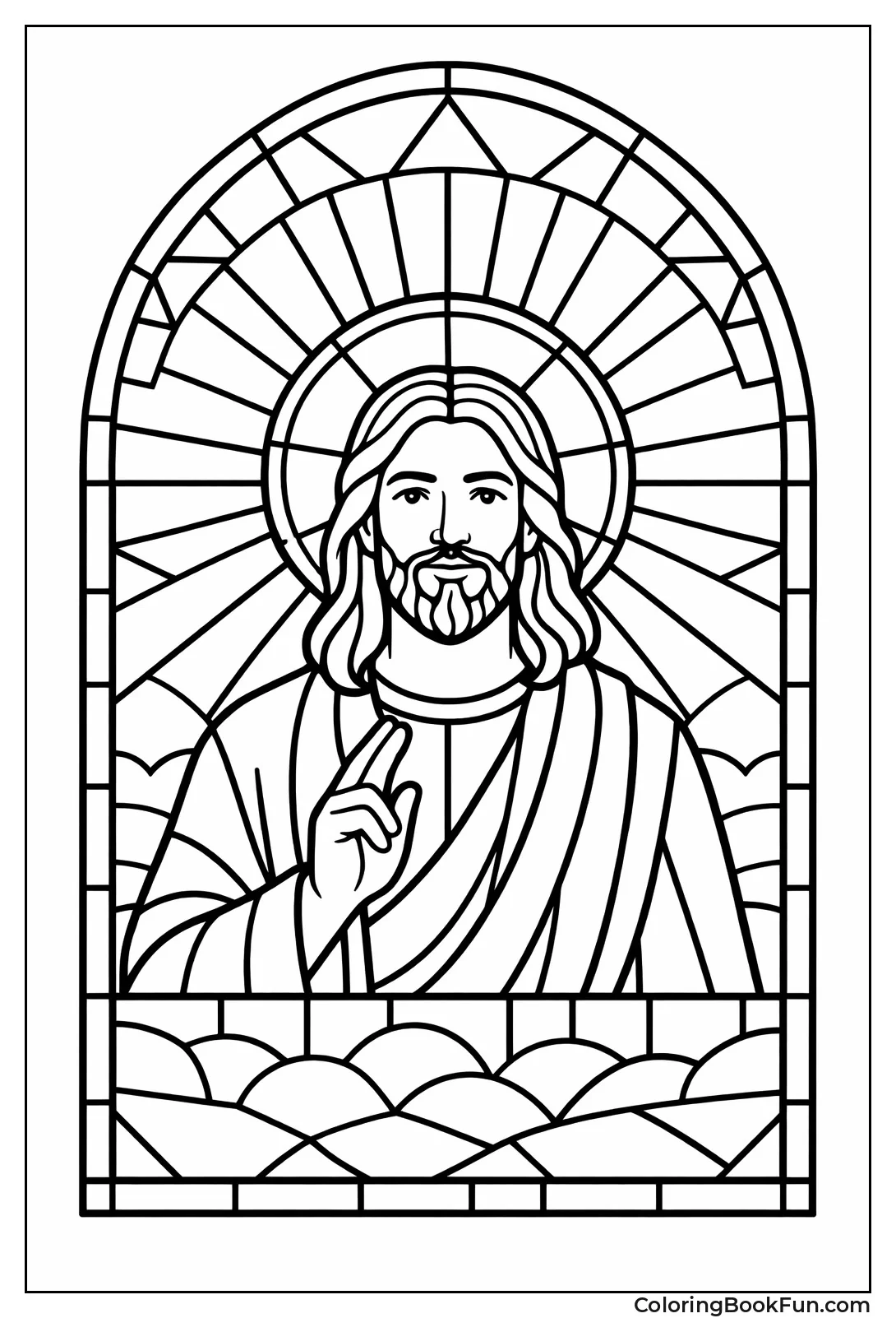 Stained Glass Jesus Glows Bright