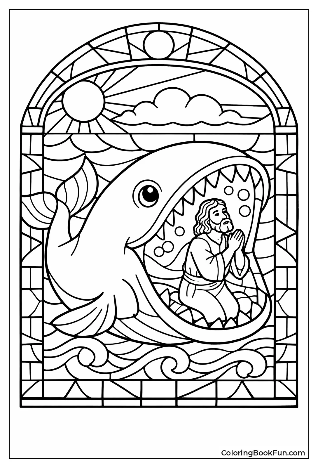 Stained Glass Jonah Fish