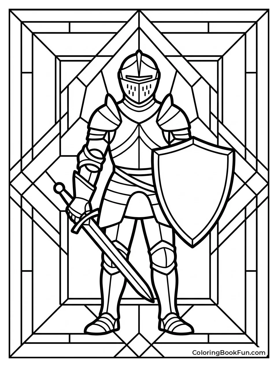 Stained Glass Knight Glows