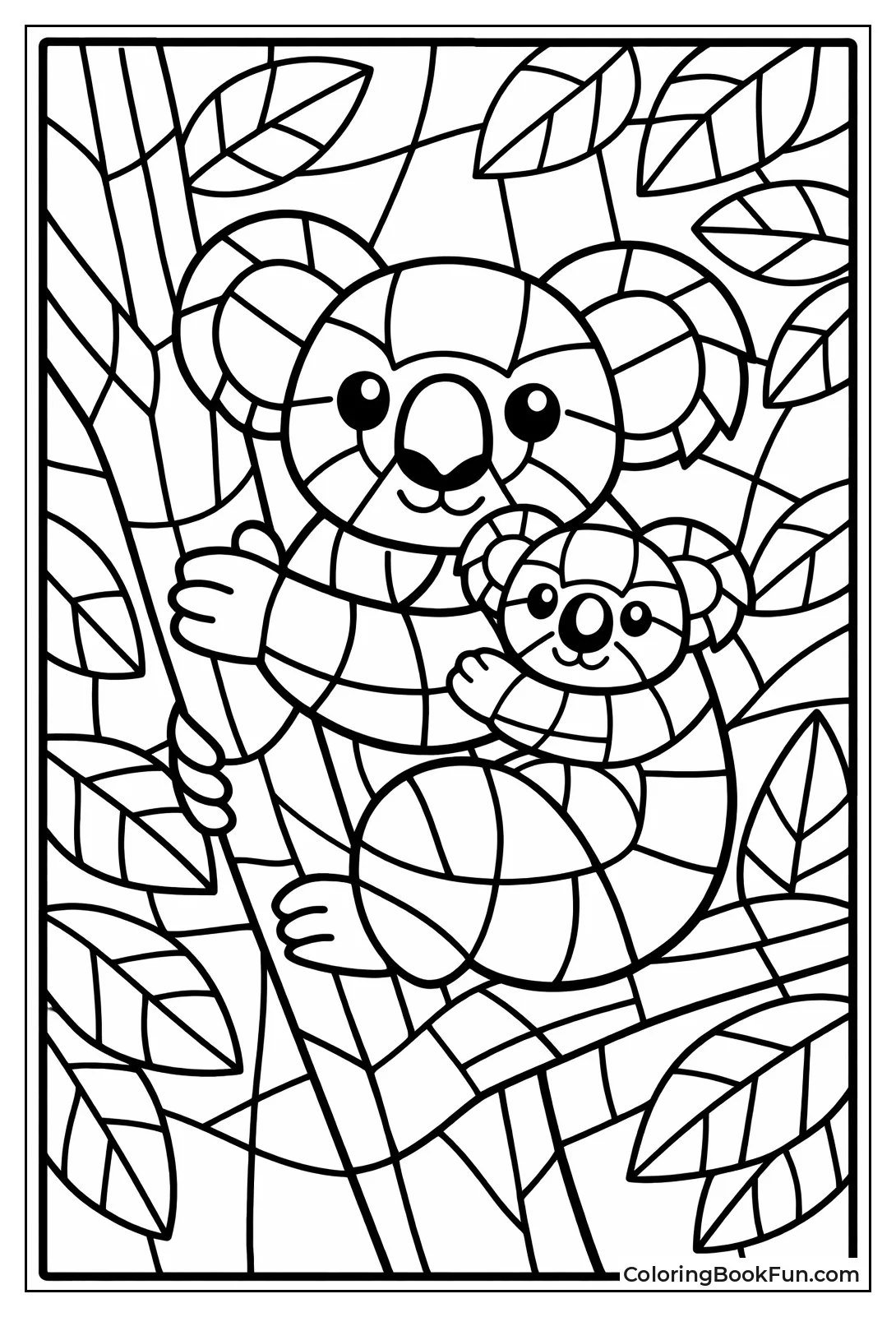 Stained Glass Koala Design