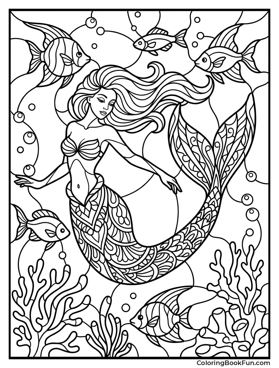 Stained Glass Mermaid Design