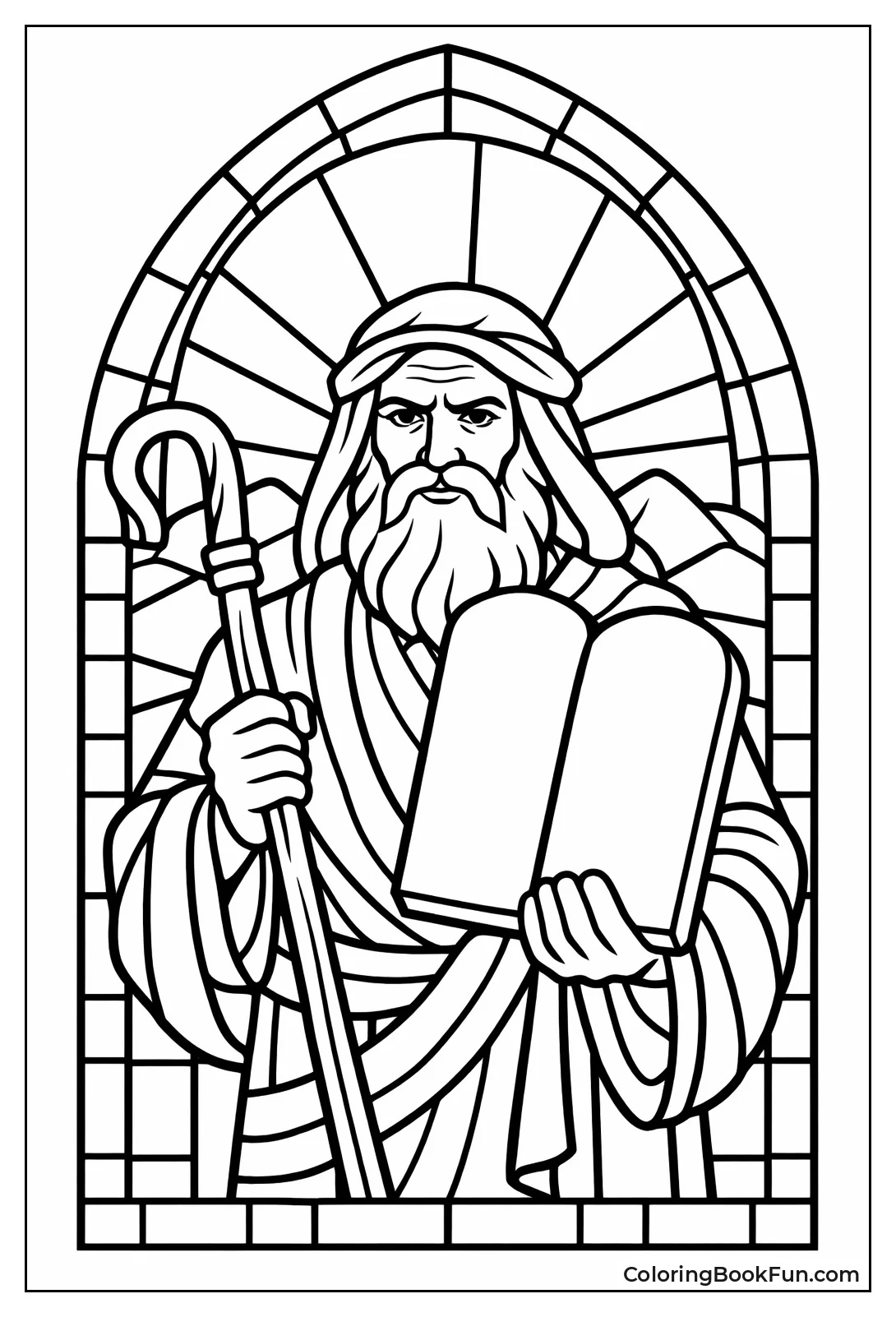 Stained Glass Moses Portrait