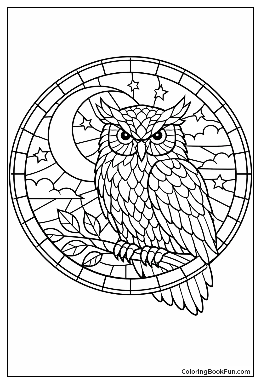 Owl Watches Moonlit Night