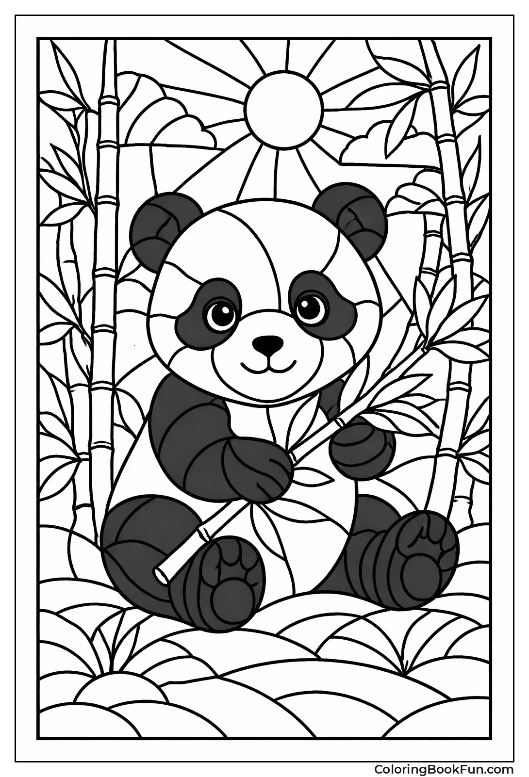 Stained Glass Panda Window