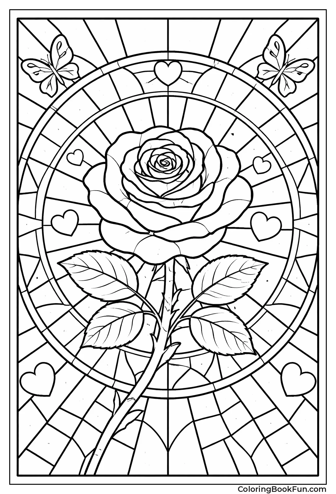 Stained Glass Rose