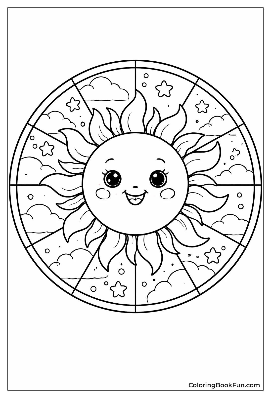 Stained Glass Sun Window