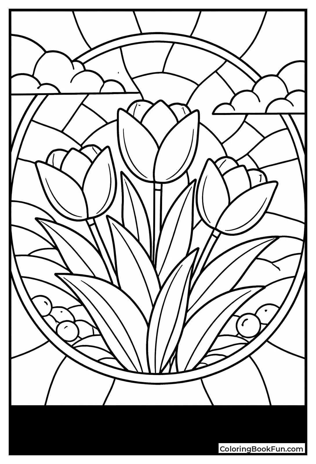 Stained Glass Tulip Window