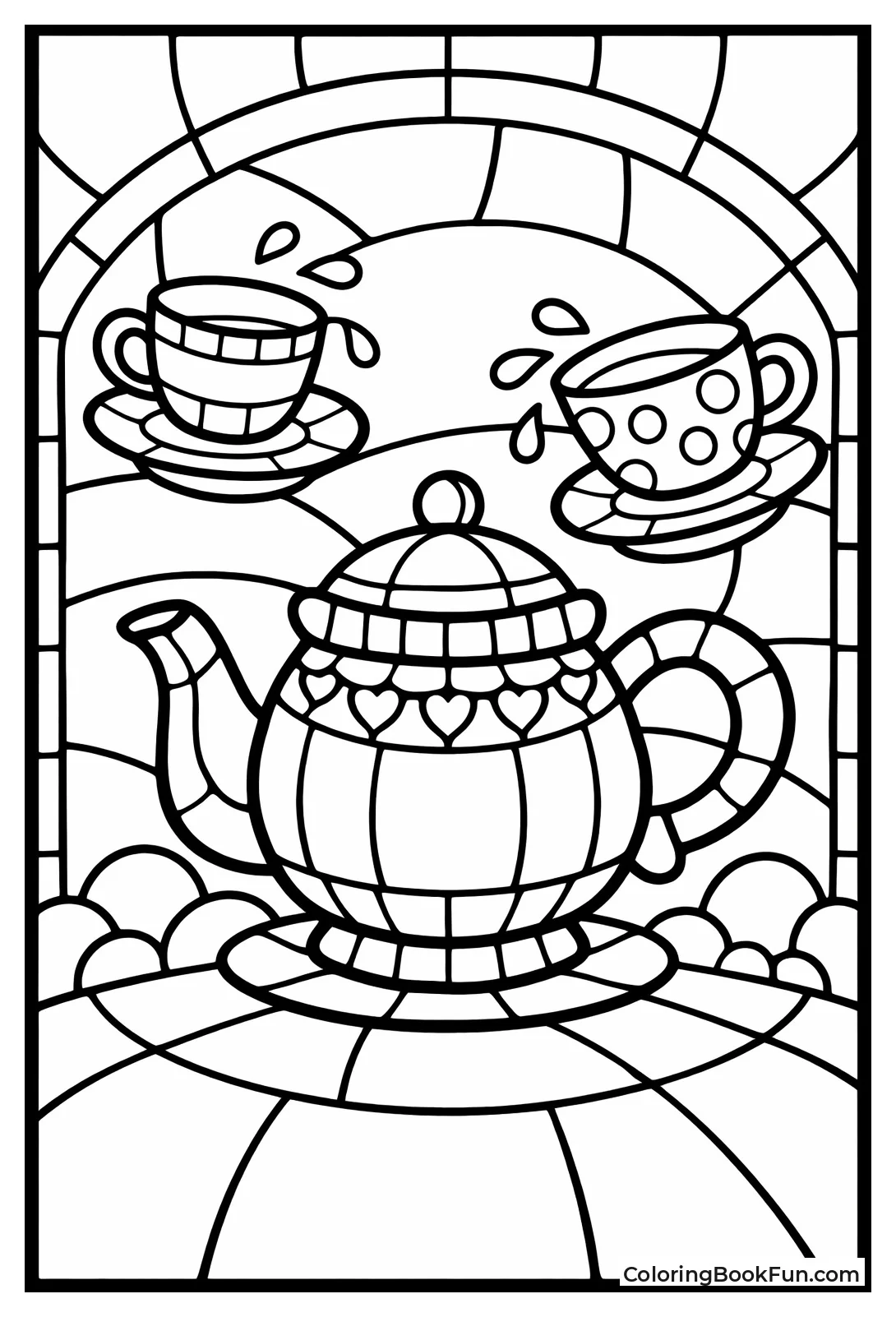 Teapot Pours Whimsical Cups