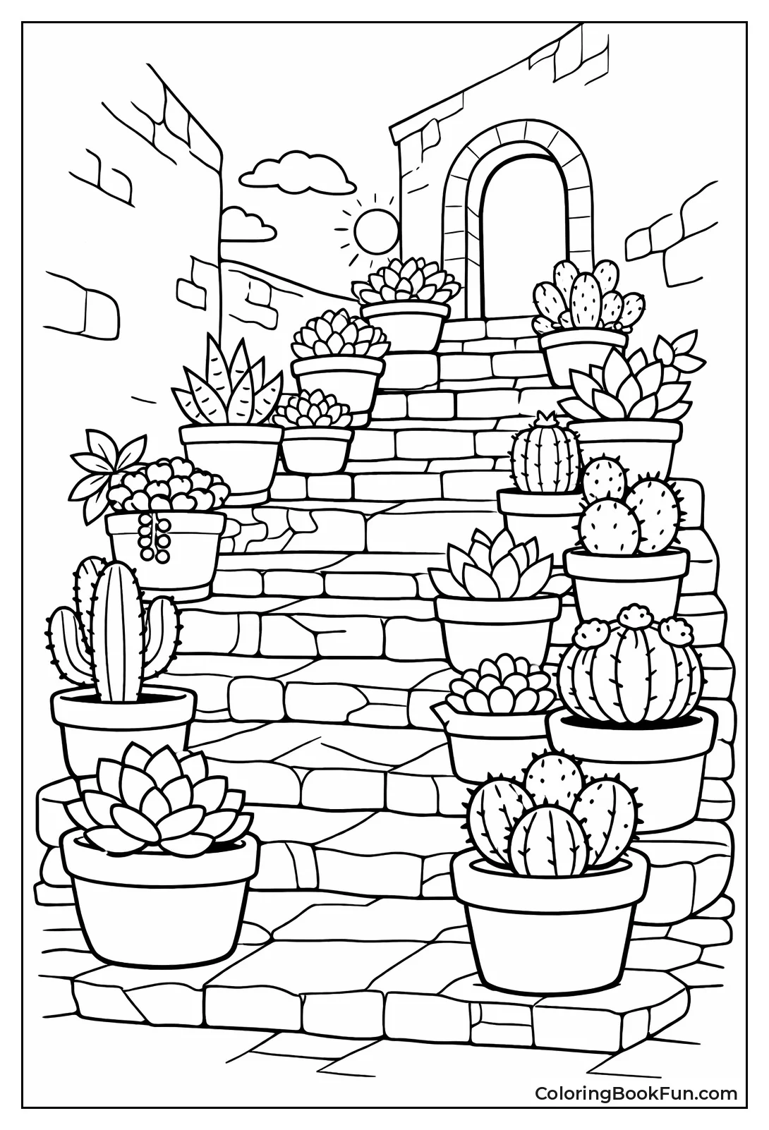 Succulents on Stone Stairs