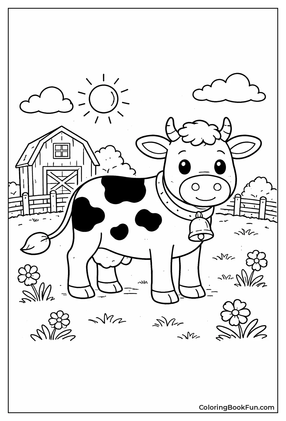 Standing Holstein Cow in Field