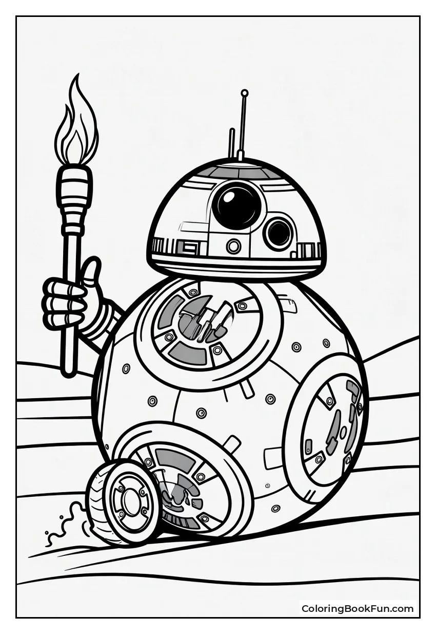 BB-8 Rolls across Desert Sand