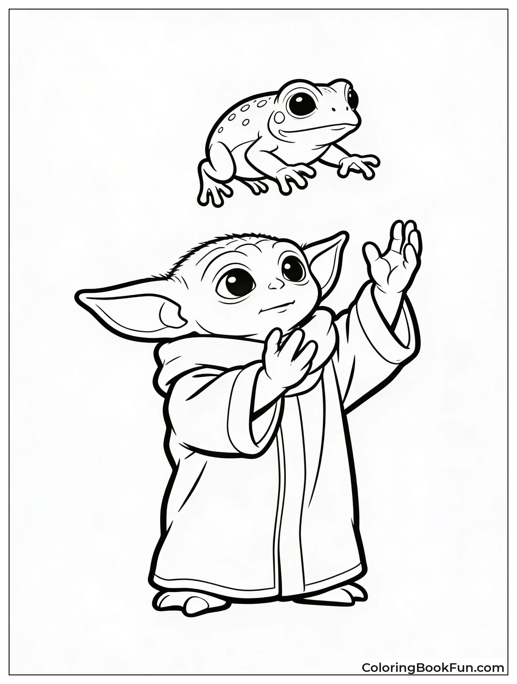 Grogu Lifts Creature with Force