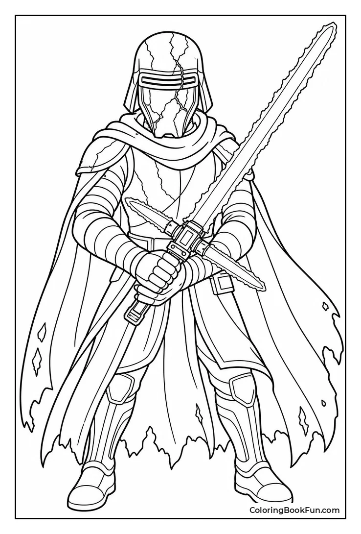 Kylo Ren Shows His Cracked Helmet