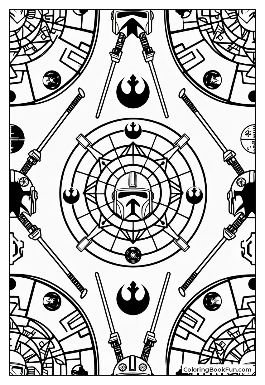 Mandalas with Lightsabers and Helmets