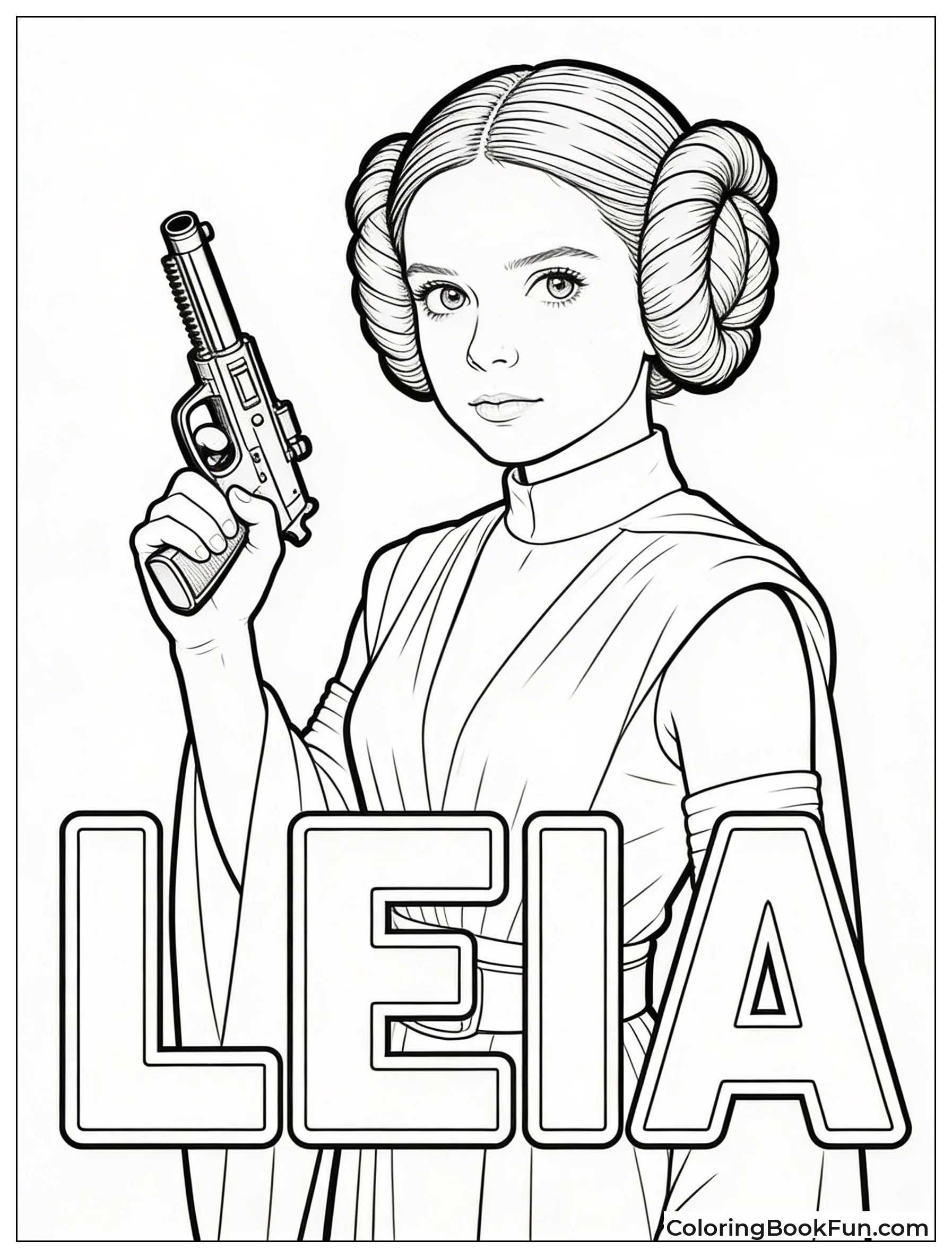 Leia Holds Blaster Bravely