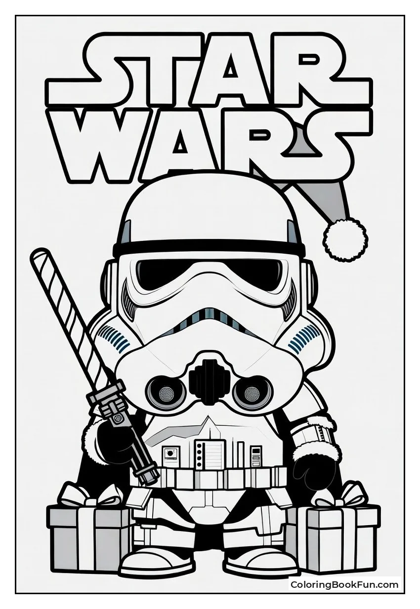 Stormtrooper Dresses as Santa