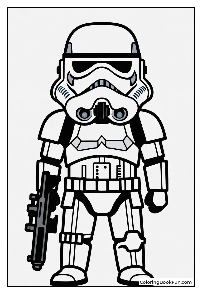 Stormtrooper Stands with Blaster Rifle