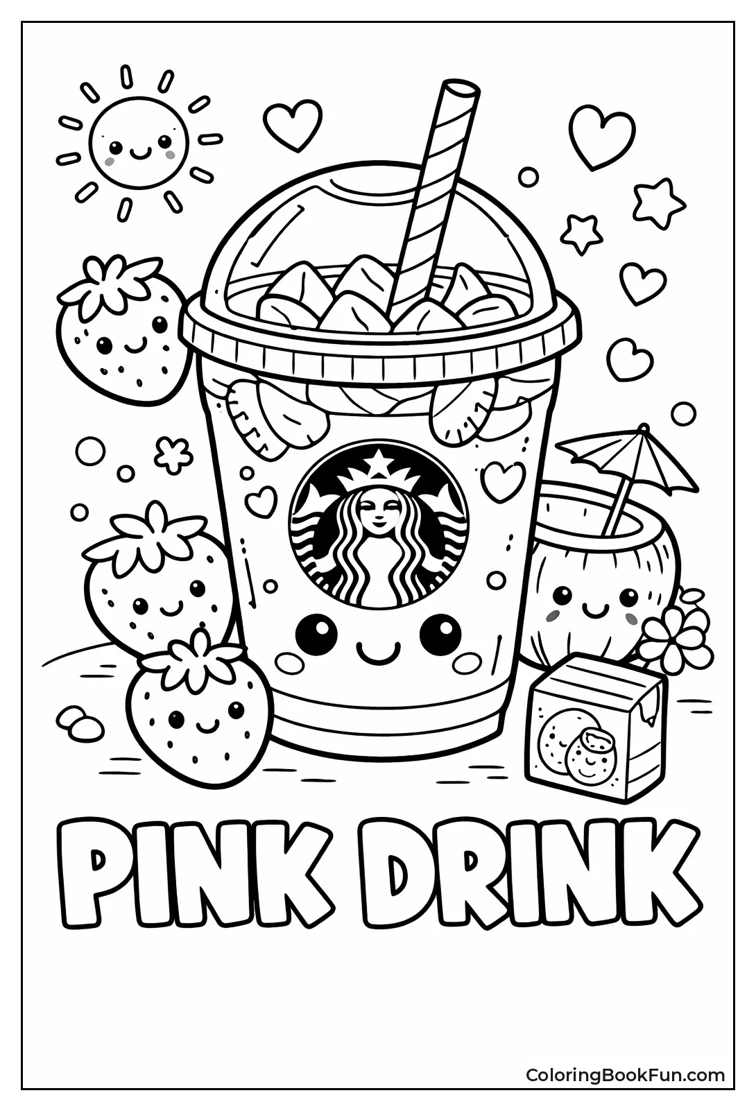 Pink Starbucks Drink Strawberries