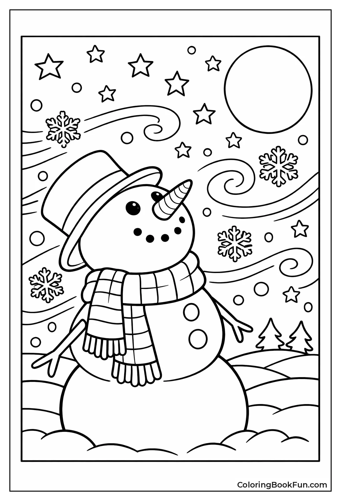 Snowman Gazing at Stars
