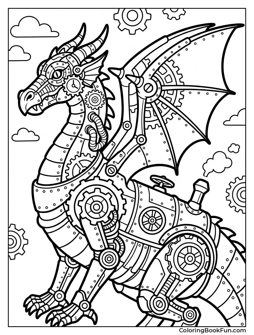 Steampunk Dragon with Gears