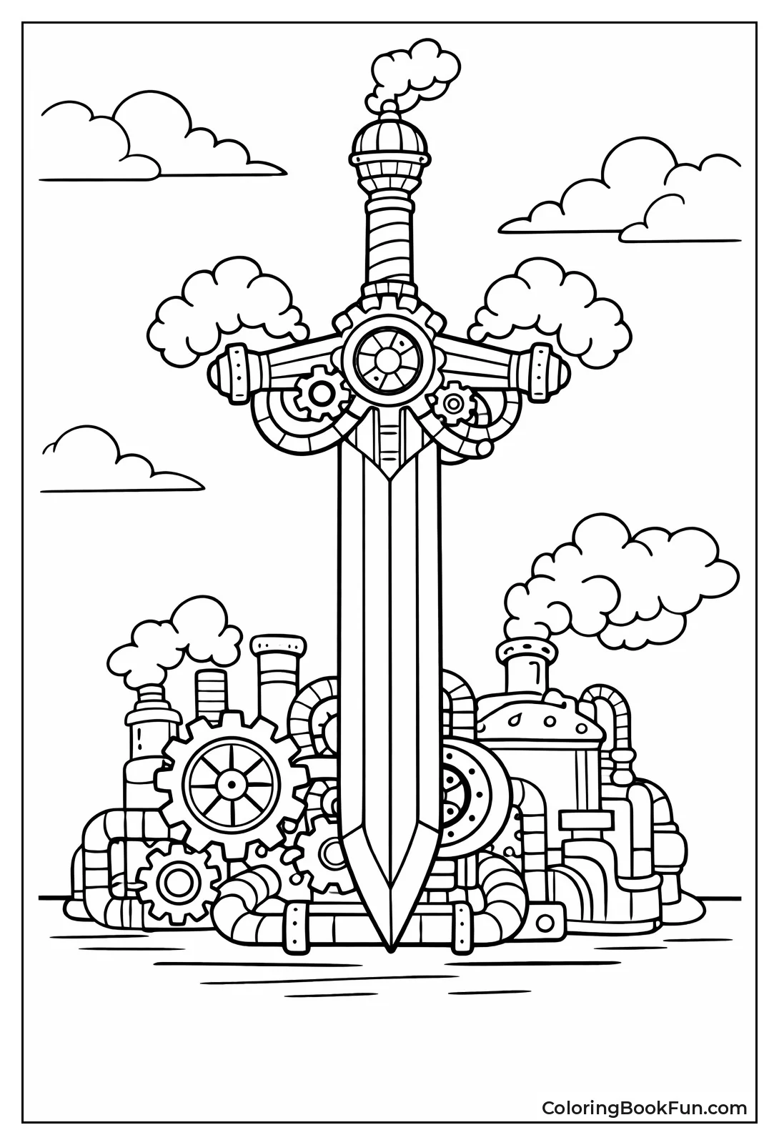 Steampunk Gear Sword