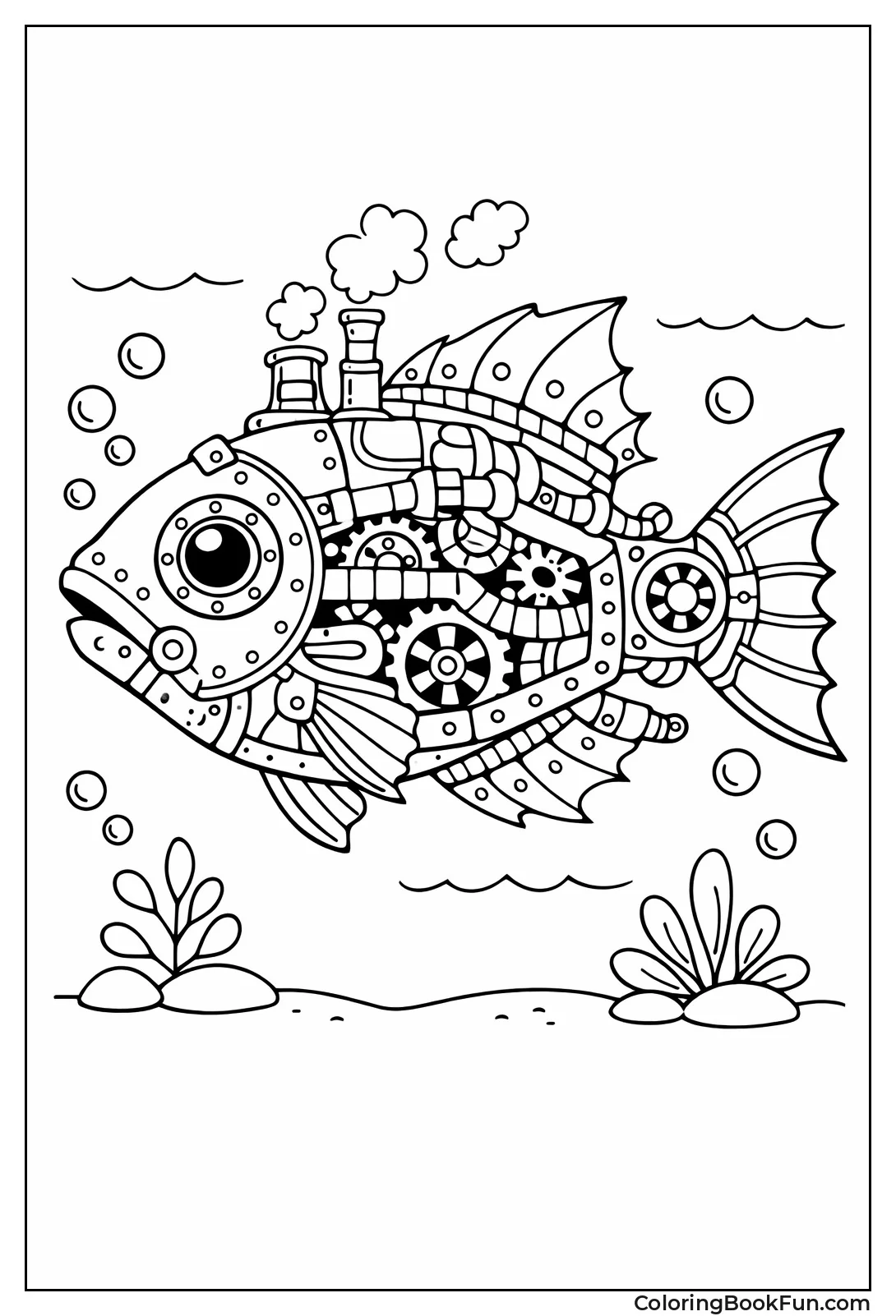 Steampunk Fish with Gears