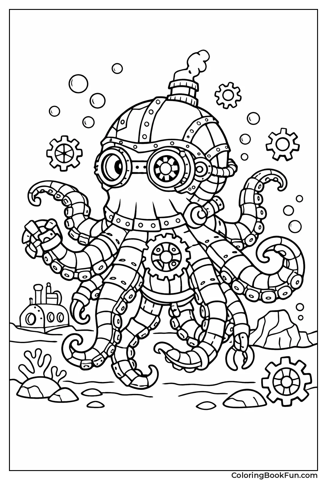 Steampunk Mechanical Octopus
