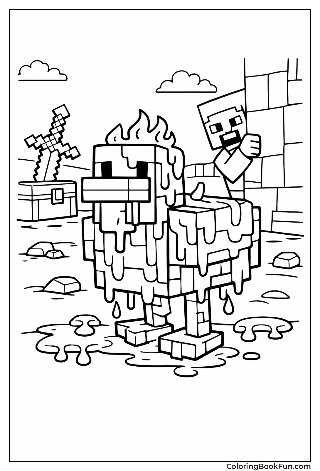 Lava Coated Minecraft Chicken