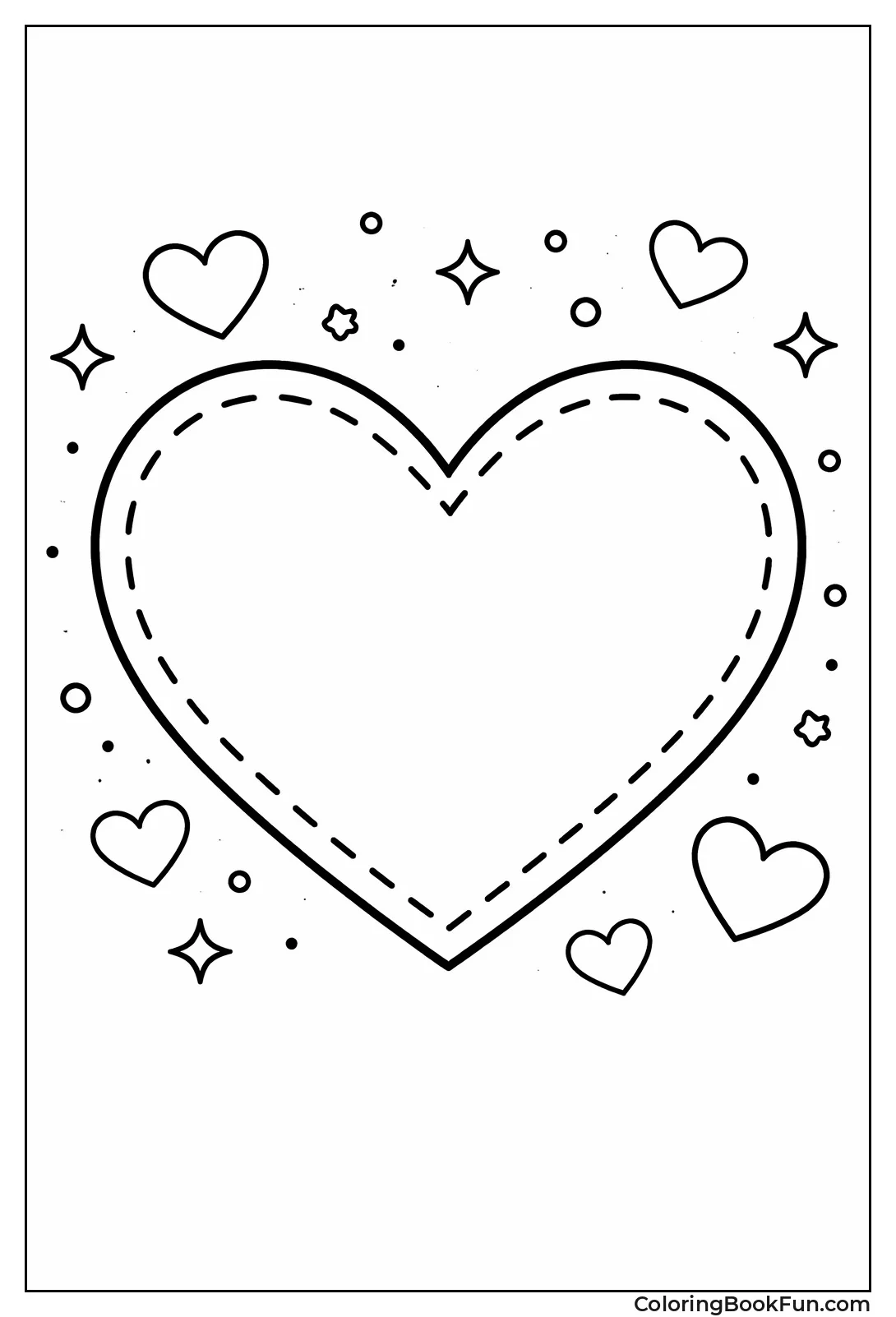 Stitched Patchwork Heart Border