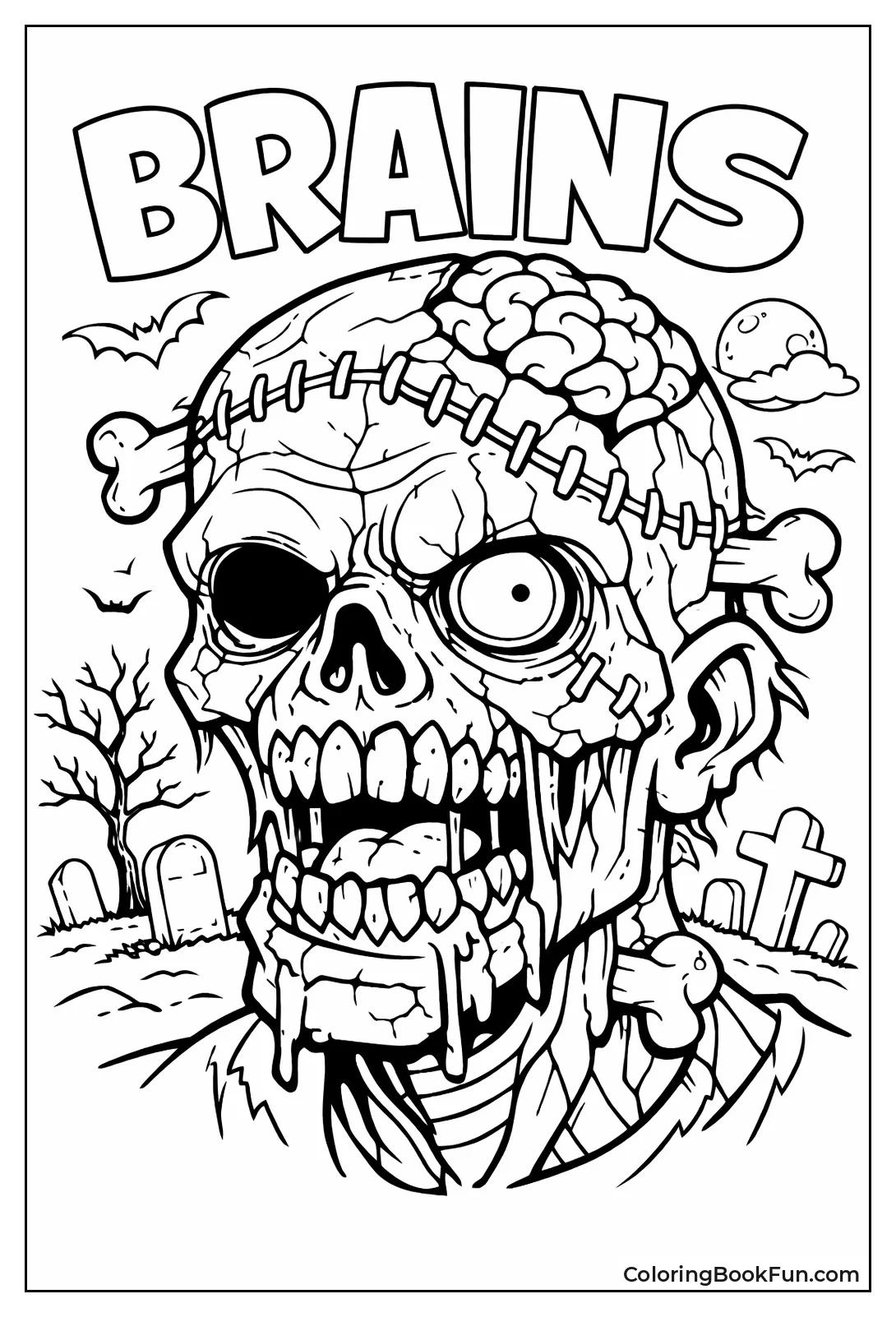 Stitched Zombie Head Closeup