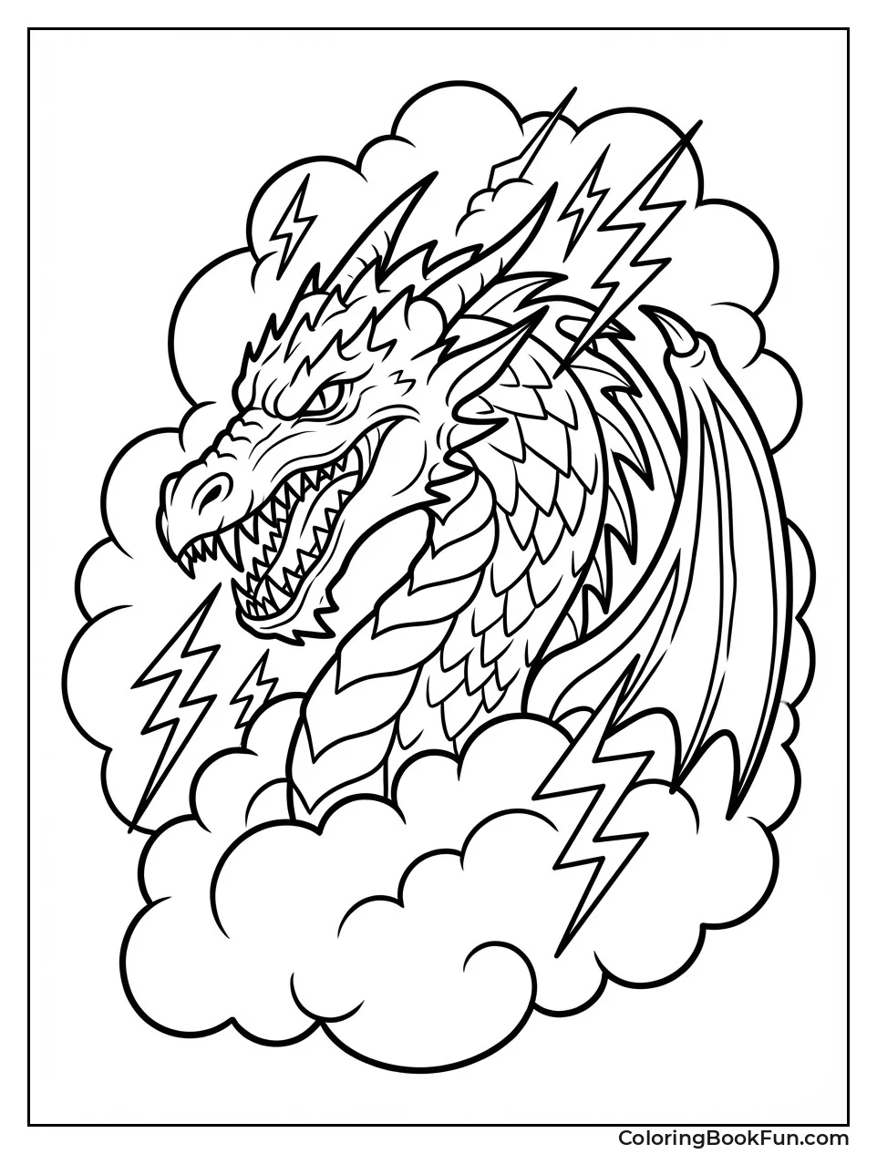 Dragon with Lightning Bolts