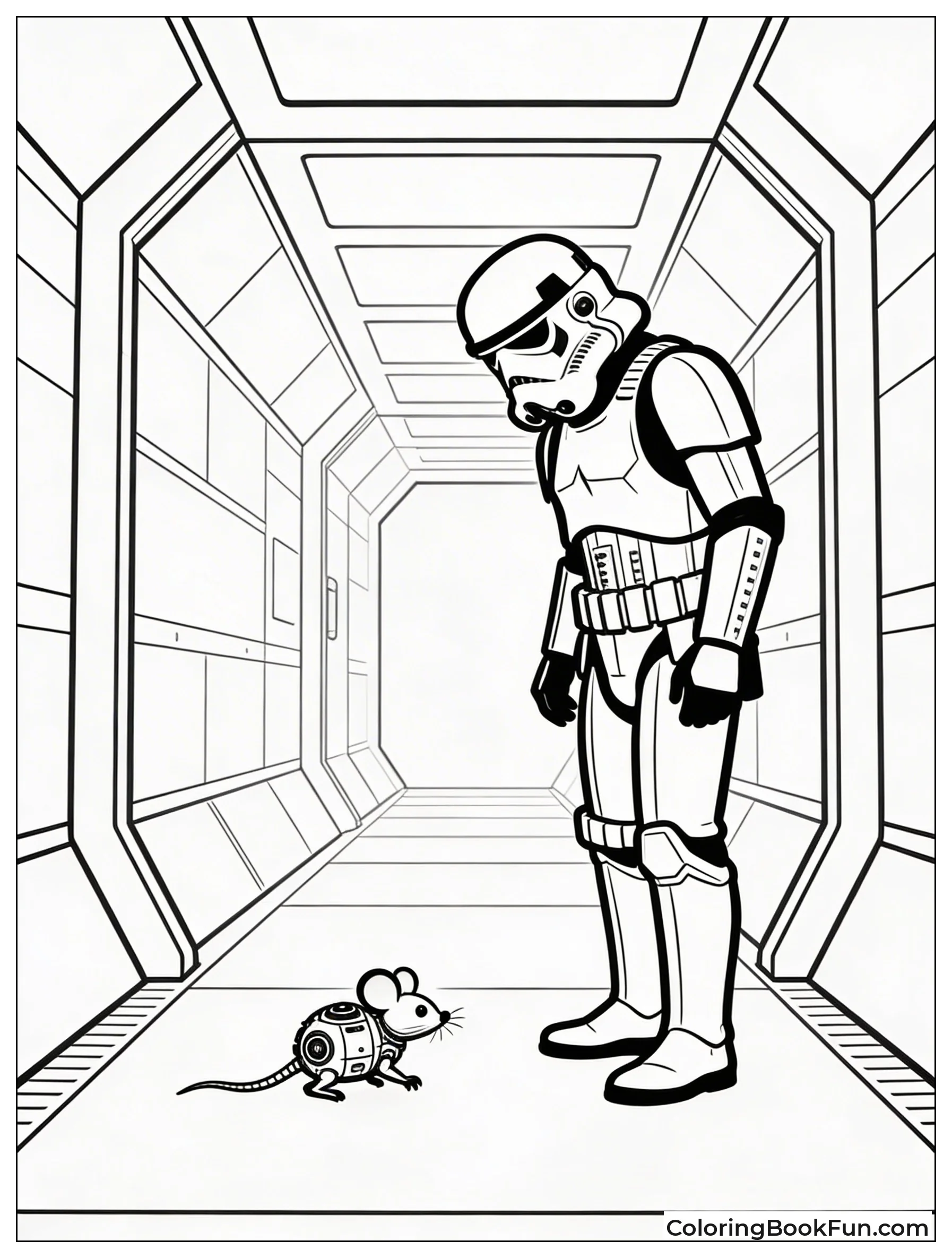 Stormtrooper Watches Mouse Droid