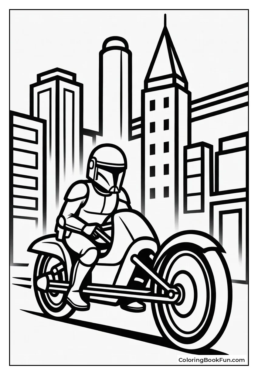 Patrol Trooper Riding Speeder Bike