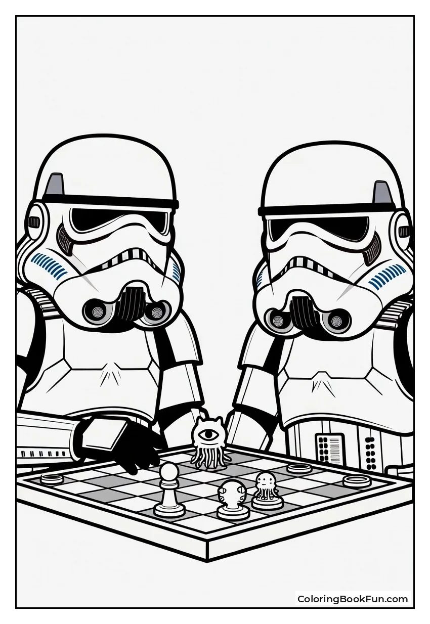 Stormtroopers Playing Holochess Game