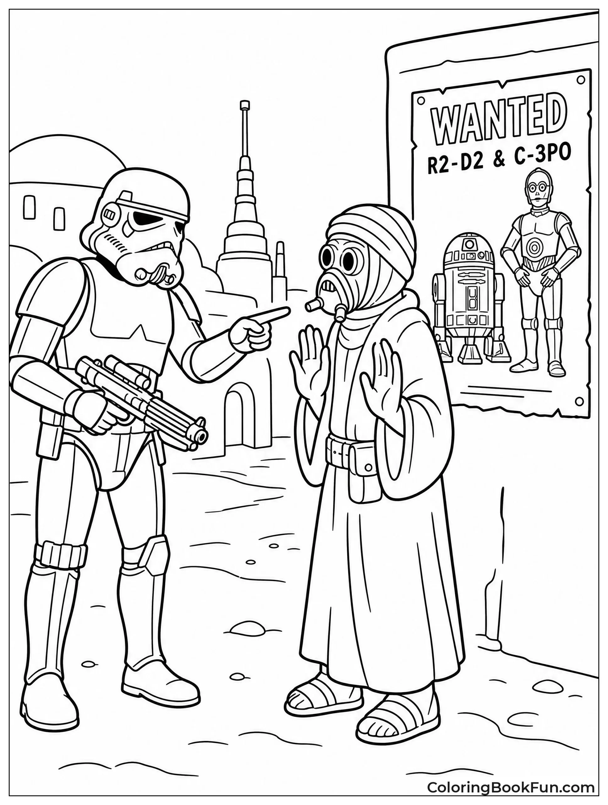 Stormtrooper Shows Droid Poster