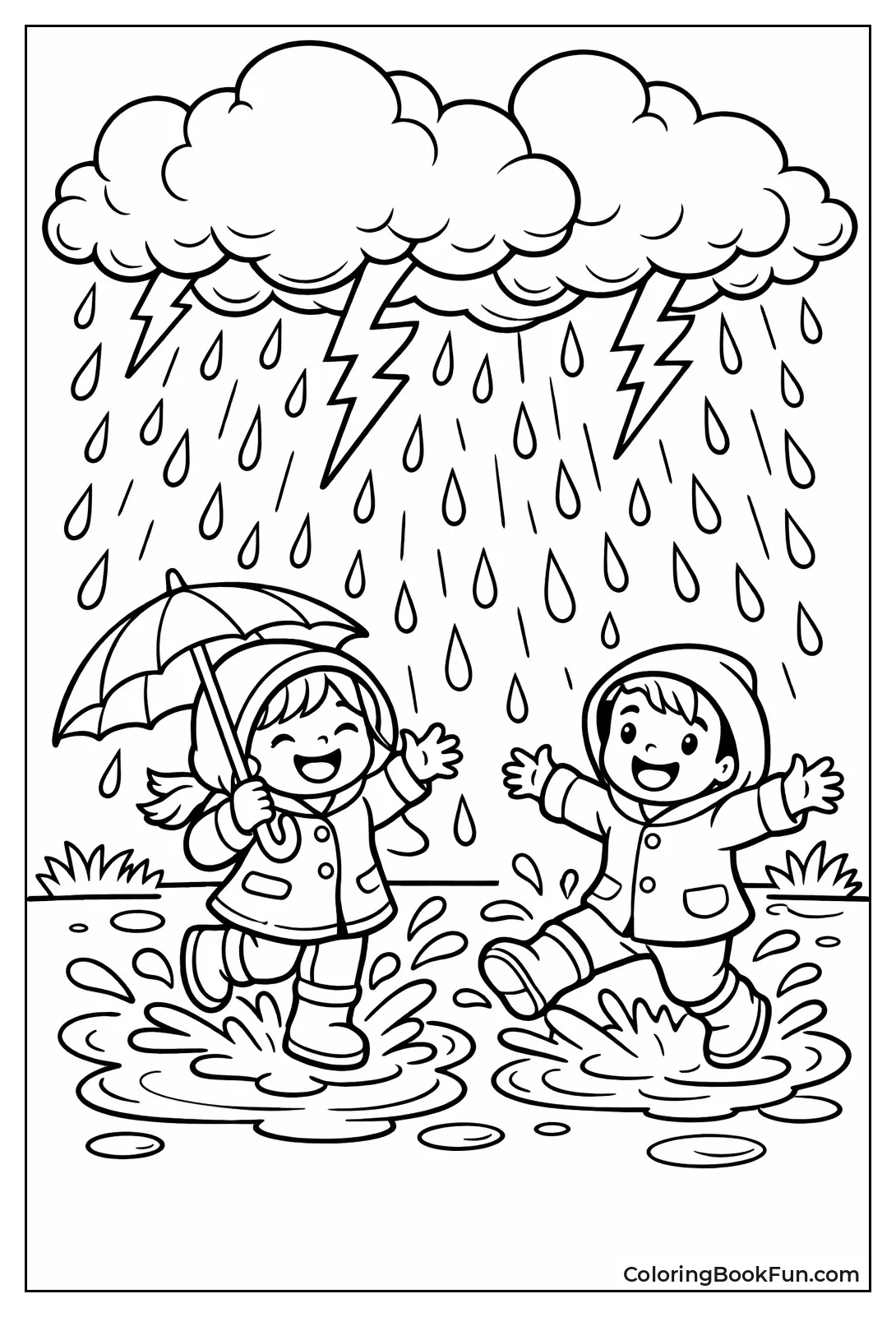 Stormy Clouds Pour Rain