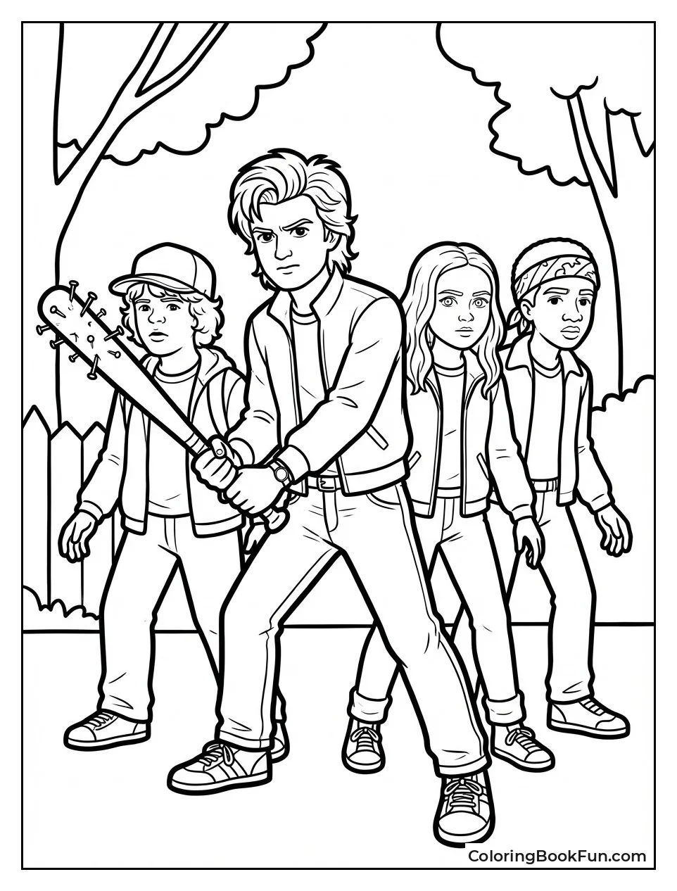 Steve Guards Kids with Bat