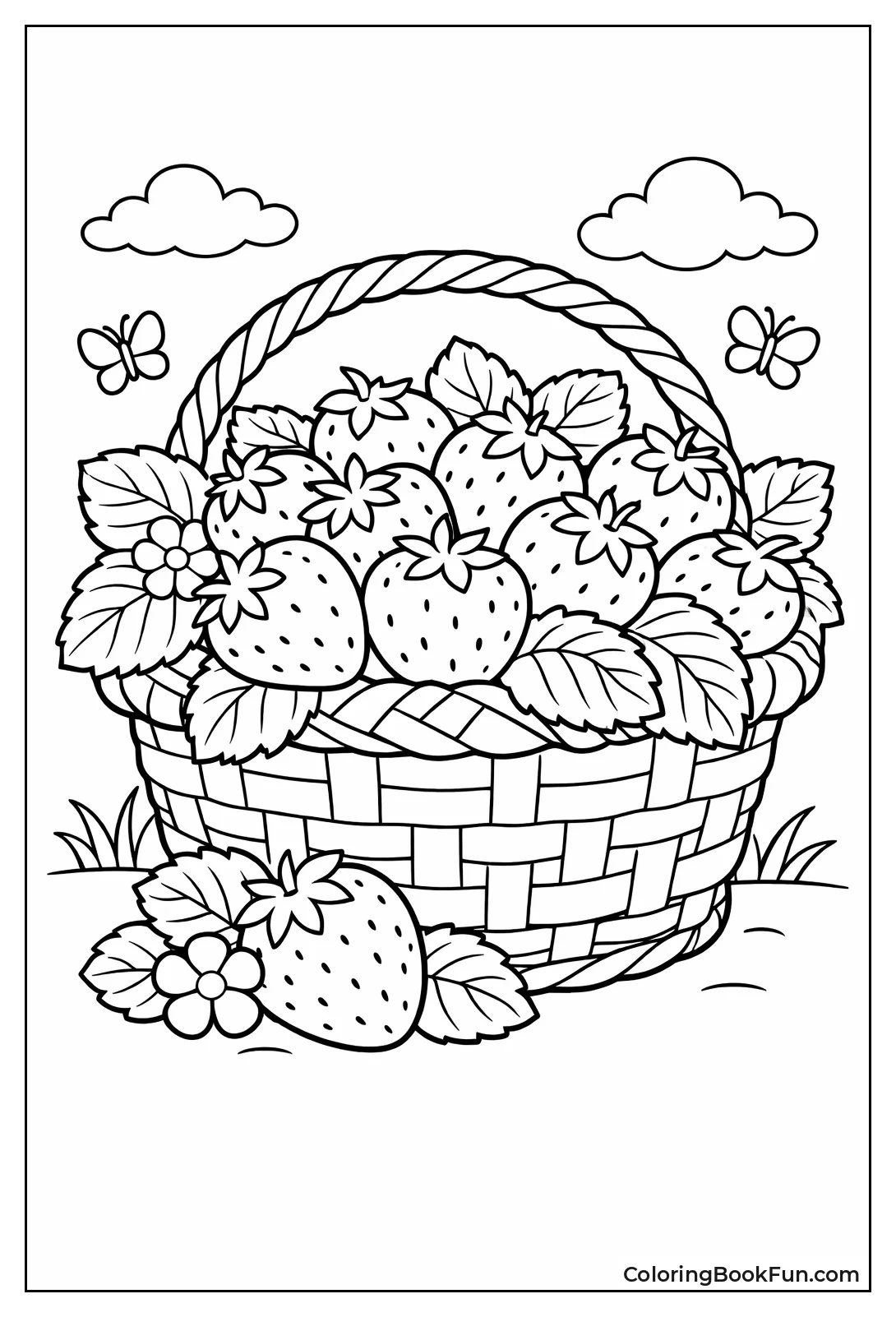 Basket Overflows with Strawberries