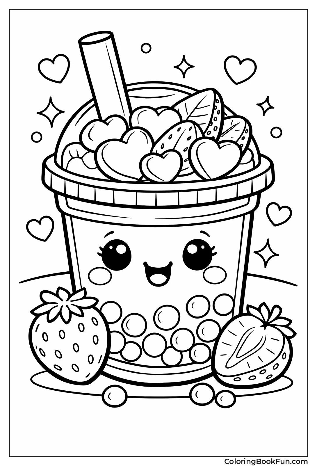 Strawberry Boba Tea Splash