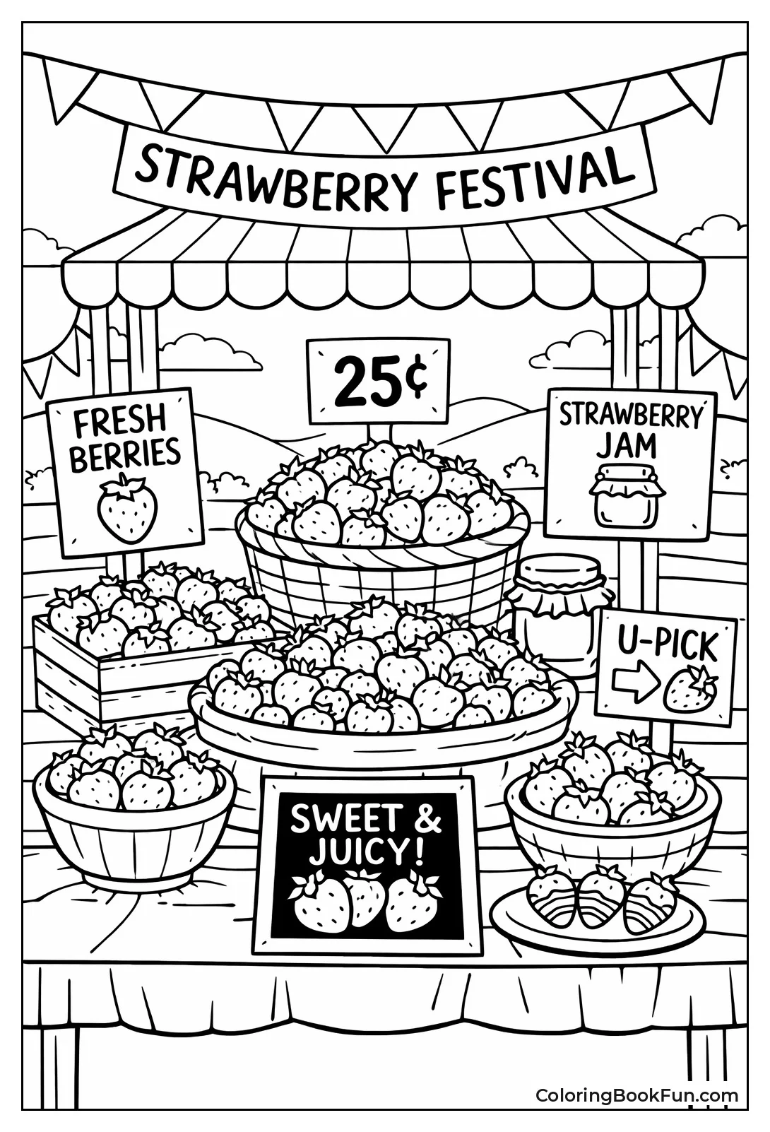 Festival Stand Piles Berries