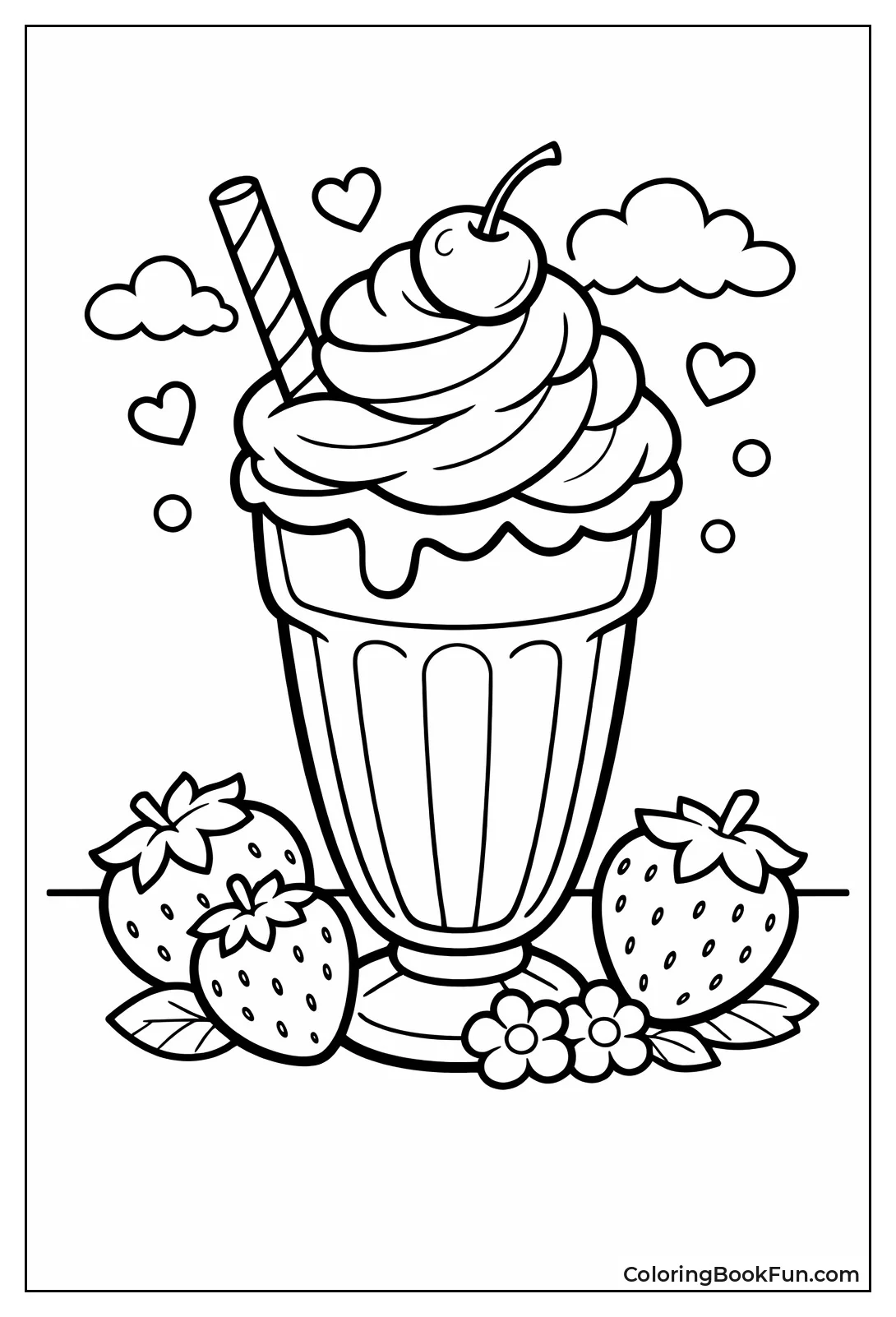 Milkshake Glass Whips Cream