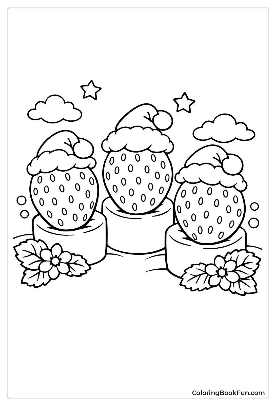 Santa Hat Strawberries Sit