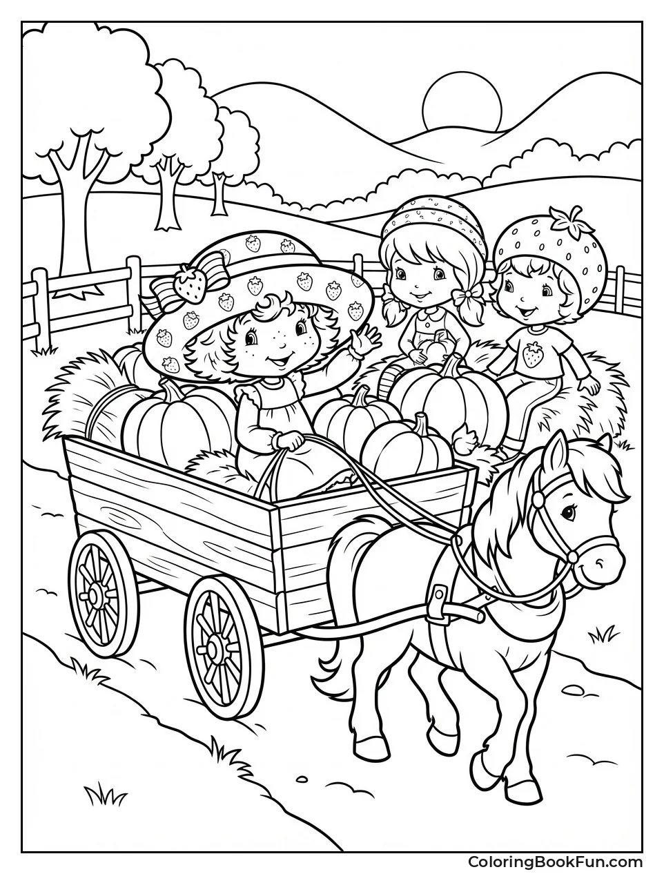 Friends Ride Hay Wagon