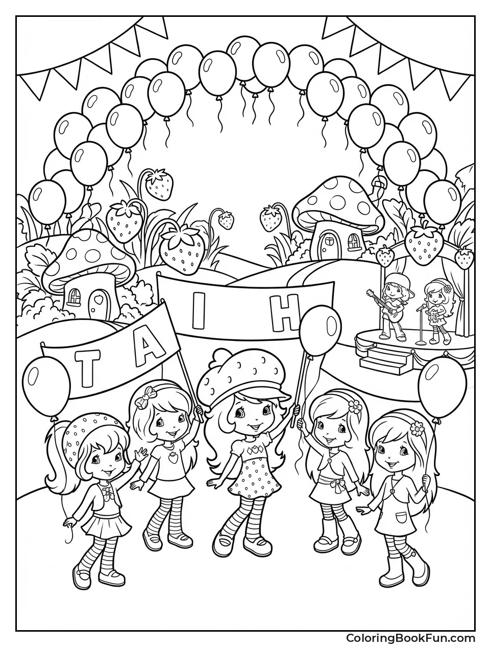 Festival with Balloons and Banners