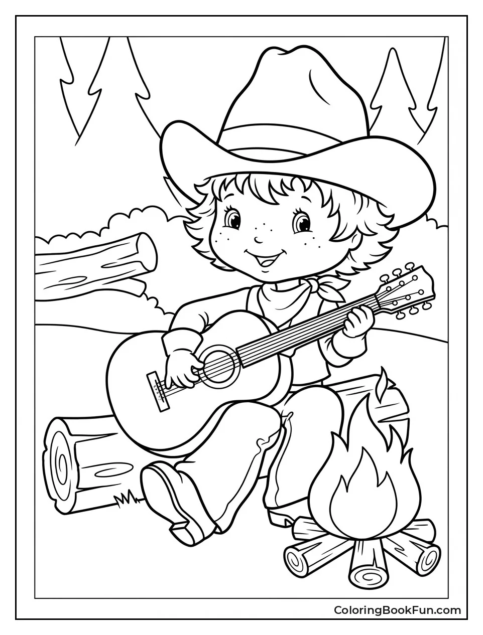 Huckleberry Pie Strums Guitar